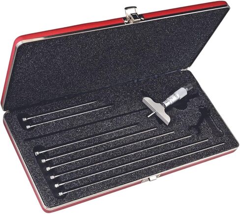Starrett Micrometer Depth Gage with Ring-Type Knurled Lock Nut, Combination Ratchet and Speeder - Quick and Easy Adjustment, 0-9" Range, 001" Graduations - 440Z-9L in Saudi Arabia