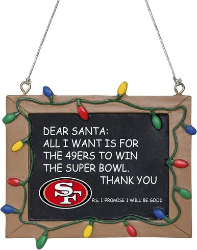NFL Football Chalkboard Holiday Christmas Ornament - Pick Team (San Francisco 49ers) in Saudi Arabia