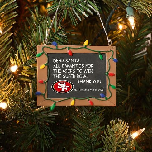NFL Football Chalkboard Holiday Christmas Ornament - Pick Team (San Francisco 49ers) in Saudi Arabia
