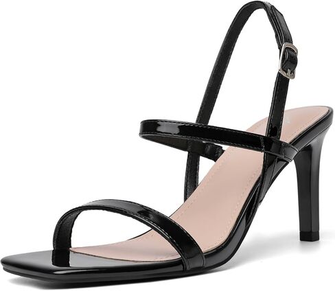 Mostrin Heels for Women Strappy Sandals Square Open Toe High Heel Sandals Ankle Strap Stiletto Heels for Party Wedding in Saudi Arabia