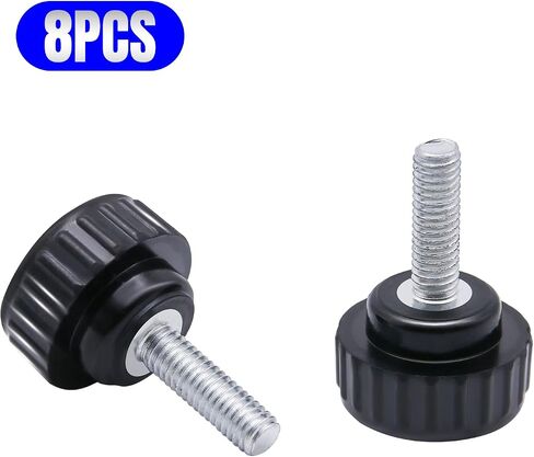 8pcs Metric Male Thread Knurled, M6 x 25mm Black Thumb Screw Clamping Knobs Plastic Grip Threaded Knurled in Saudi Arabia