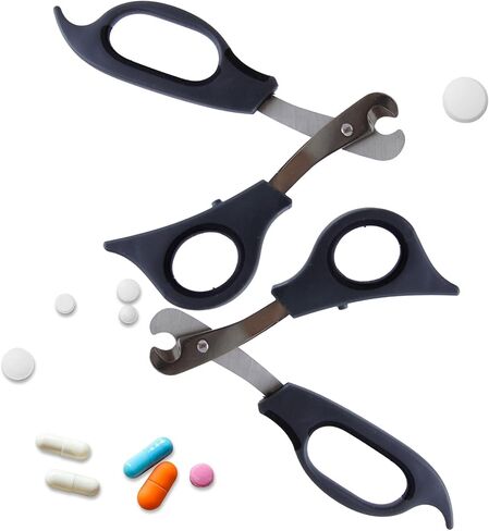 Scissors-Shaped Pill Cutter Pill Splitter Scissors Sharp Pill Splitter Pill Scissors Cutter with Stainless Steel Blade and Ergonomic for Accurate Dosage of Small Large Pills Tablets Vitamins in Saudi Arabia