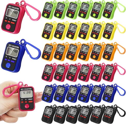 36 Pcs Finger Counter Tally Counter Luminous Mini Handheld Clicker Counter 5 Digital Number LCD Electronic Display Counters Clickers for Coaching Swim Lap Walking Goods(Stylish) in Saudi Arabia