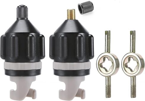 Inflatable SUP Pump Valve Adapter - 2 Sets Quickly Inflation Standard Air Valve Adapter & Valve Core Wrenches for Paddle Board Kayaking Accessories in Kuwait