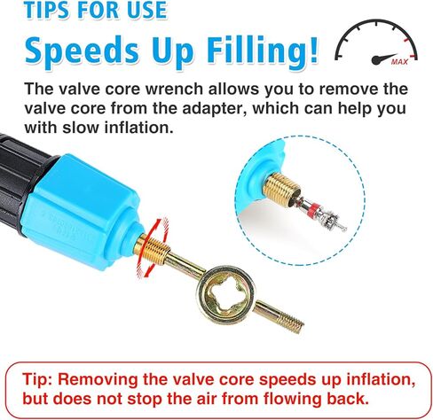 Inflatable SUP Pump Valve Adapter - 2 Sets Quickly Inflation Standard Air Valve Adapter & Valve Core Wrenches for Paddle Board Kayaking Accessories in Kuwait