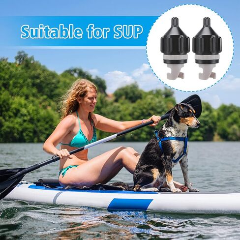 Inflatable SUP Pump Valve Adapter - 2 Sets Quickly Inflation Standard Air Valve Adapter & Valve Core Wrenches for Paddle Board Kayaking Accessories in Kuwait
