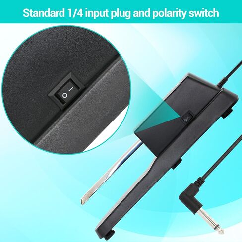 Keyboard Sustain Pedal, Piano Universal Pedal Set with 88 Key Piano Stickers for Digital Piano Electronic Keyboard MIDI Synthesizer,Sturdy Durable,Pedal with Polarity Switch, 1/4'' (6.35mm) Input Plug in Saudi Arabia