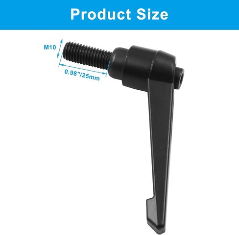 2 قطعة مقبض تثبيت قابل للتعديل لقط رافعة M10x25mm ذكر مقبض مسمار ملولب زر ضغط رافعة السقاطة (أسود) in Saudi Arabia