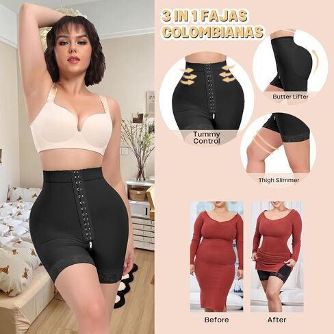 لاري كارد فاجا ملابس داخلية للنساء 3 في 1 شورت محدد شكل الجسم مدرب خصر سراويل تحكم البطن مع سحاب المنشعب in Kuwait