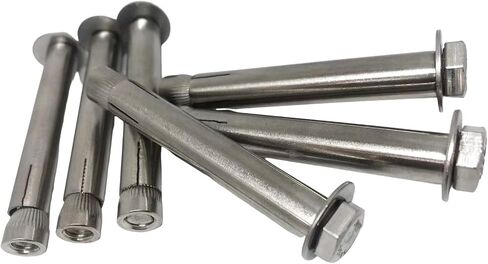 M8*60mm Hex Expansion Bolt Steel,304 Stainless Steel External Furniture Bolts,Concrete Brick Expansion Screw Bolts Fastener (6 Pcs) in Saudi Arabia