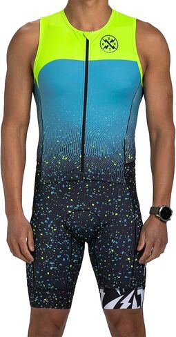 Zoot Men’s LTD Tri Aero SLVS FZ Racesuit, Sleeveless Aerodynamic Cycle Swim Bike Run Tri Suit with Chamois, Pockets, UPF 50+ in Saudi Arabia