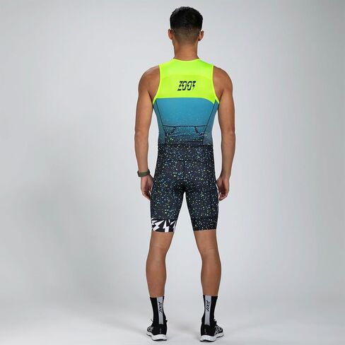 Zoot Men’s LTD Tri Aero SLVS FZ Racesuit, Sleeveless Aerodynamic Cycle Swim Bike Run Tri Suit with Chamois, Pockets, UPF 50+ in Saudi Arabia