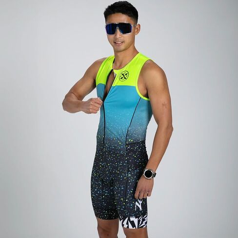 Zoot Men’s LTD Tri Aero SLVS FZ Racesuit, Sleeveless Aerodynamic Cycle Swim Bike Run Tri Suit with Chamois, Pockets, UPF 50+ in Saudi Arabia