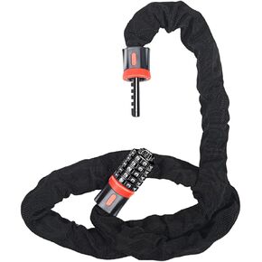 Bike Chain Lock, Cannot Be Cut with Bolt Cutters Or Hand Tools, Premium Case-Hardened Security Chain for Motorcycles, Bike, Generator, Gates,Outdoor Furniture (0.9m chain password lock)