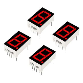 YOKIVE 4Pcs LED Display Digital Tube, LED Segment Displays Common Cathode 1 Bit 7 DIY Great for Appliances, Instruments, Car Accessories, Red, (10 Pin)