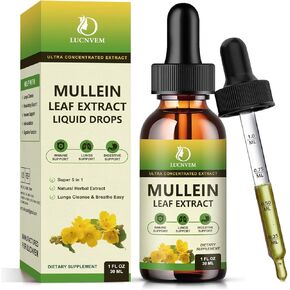 (2 Pack) 98% Absorption Mullein Drops for Lungs, Powerful 5 in 1 Mullein Leaf Herbal Blend Extract, Natural Lungs Support Supplement for Lungs Cleanse & Detox and Respiratory Lung Health
