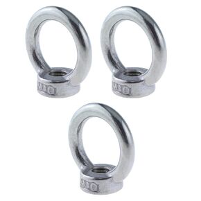 8pcs 304 Stainless Steel Lifting Eye Nut M6 Female Thread Round Shape for Rope Fitting Marine Industrial, Silver Pitch