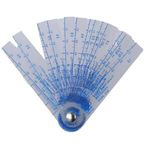 13 Blades Plastic Metric Feeler Gauge,Plastic Thickness Gage Fan Blade Assortment,Gap Measuring Tool for Measuring Gap Width or Thickness