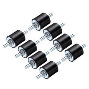 uxcell 8pcs M6x18mm Rubber Isolator Mounts with Studs 25x25mm Male Vibration Shock Absorber Zinc Plated Cylindrical Thread Mounts Anti Vibration Isolators with 16pcs M6 Lock Nuts