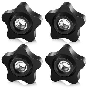 4 Pcs Threaded Knobs 5/16-18 Knob Star Knobs Female Thread Knobs Clamping Nuts Knobs Thumb Screw Threaded Knobs for T Track Bolts Jigs Knobs