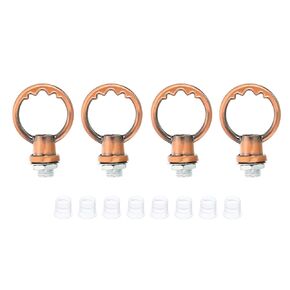 PATIKIL 8kg Load 25mm ID M10 Lamp Female Loop Holder, 4 Set Lifting Eye Nut Hook Ring Shape Structural Support to Chandelier Lighting Fixtures, French Gold