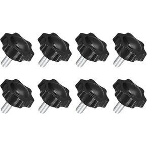 uxcell 8Pcs M8 x 16mm Star Knobs, Plastic Hex Shaped Clamping Knob Screw Hand Tightening Replacement Knob for Umbrella Base Replacement knob