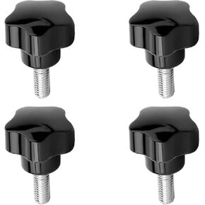 Othmro Black 6mm(M6) x 0.98 in Thread Replacement Star Hand Knob Tightening Screws 4Pcs