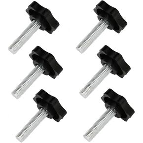 6 PCS M8 x 40mm Star Hand Knob Tightening Screw Thread Replacement Hand Tightening Knob Quick Removal Replacement Parts for Umbrella Base Replacement knob (6)