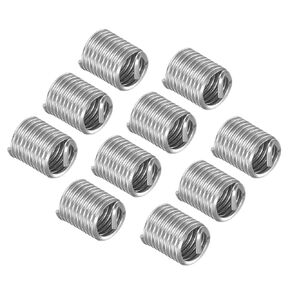 Wire Thread Inserts, M8x1.25 2D 16mm Length, 304 Stainless Steel Wire Screw Sleeve Insert Helical Type Coiled - (Applications: for Automotive Repairs), 10pieces