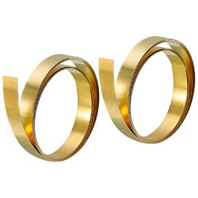 uxcell Brass Sheet Roll, 2Pcs 0.3x10x1000mm Brass Foil Roll Brass Strip Gold for Crafts, Electrical Repairs, Grounding