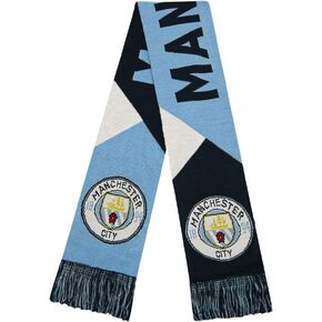 Icon Sports English Premiership Manchester City Mens Facet Team Scarf, Blue, OSFM