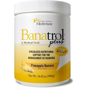 Medtrition Banatrol® Natural Anti-Diarrheal with Prebiotics, Relief from Chronic Diarrhea, IBS, Recurring Diarrhea, Clinically Supported Medical Food, Non-Constipating 90 Servings (Pineapple)