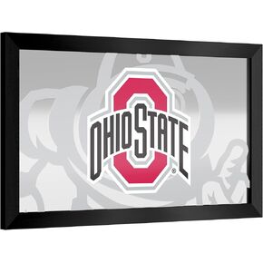 Wall Mirror - Ready-to-Hang Ohio State University Faded Brutus Black Framed Rectangle Mirror - for Pub, Game Room, Garage or Home Bar by Trademark Gameroom