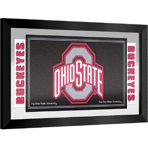 Wall Mirror - Ready-to-Hang Ohio State University Logo Black Black Framed Rectangle Mirror - for Pub, Game Room, Garage or Home Bar by Trademark Gameroom