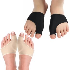 Bunion Foot Cushions，Bunion Correction Cushions,Bunion Corrector and Relief Sleeve Set with Gel Pads, Bunion relief，Bunion support，for Men and Women 4 Piece Set Medium Size, Black/Yellow