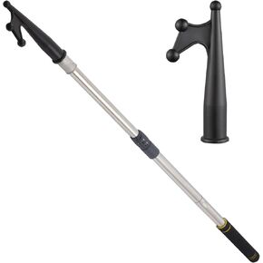 Telescopic Boat Hooks, docking telescopic pole stainless steel reinforced tube retractable and adjustable to hook at will sponge handle non-slip design must-have boat accessories