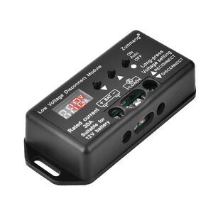 12V 30A Low Voltage Disconnect Module with Multi-Information Display and 0.1V Precision Voltage Regulation for Extended Battery and Load Life