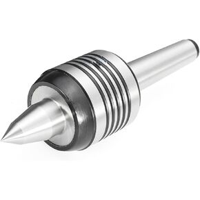 Heavy Duty Live Revolving Center, 60°Precision 0.0002" Morse MT2 Live Center Professional Carbon Steel, Morse Taper Taper Triple Bearing Lathes CNC Long Spindle Lathe Tool