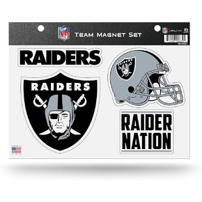 Rico Industries NFL Las Vegas Raiders Alternate Team Magnet Set 8.5" x 11" - Home Décor - Regrigerator, Office, Kitchen