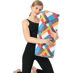 Aozora Yoga Bolster Pillow for Restorative Yoga Supportive Meditation Cushion with Carry Handle and Yoga Strap 8-Feet Helps Alleviate Pressure Provides Support & Enhances Practice