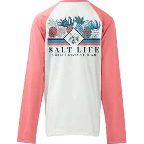 Salt Life Girls' Pineapple Spike Youth Long Sleeve Performance Fit Shirt