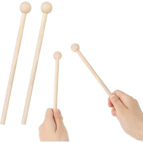 2 Pcs Wood Percussion Sticks 7.8 Inch Glockenspiel Xylophone Mallets Sticks Drum Mallet Glockenspiel Mallets for Xylophone Chime Drums Bells