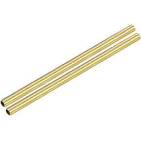 Brass Tube(9mm OD x 1mm Wall T x 200mm L) 2Pcs, Straight Tubing - for Home Furnishing, Machinery, DIY Handicraft