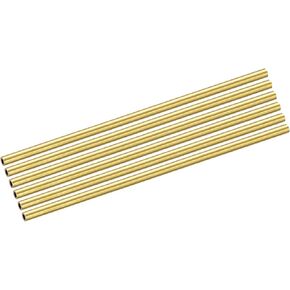 Brass Tube(3mm OD x 0.5mm Wall T x 100mm L) 6Pcs, Straight Tubing - for Home Furnishing, Machinery, DIY Handicraft