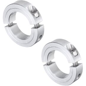 uxcell 2pcs Double Split Clamp-On Shaft Collar for 1-1/4" Shaft, Two-Piece Clamping Collar, 2-1/16" OD, 1/2" Thickness, Aluminum Alloy Set Screw Split Collar Clamp