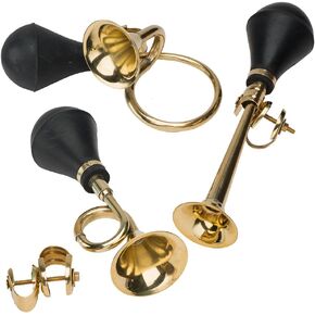 Kings County Tools Old Fashioned Solid Brass Bike Horns (Set of Three) | Handmade Design | Decorative and Functional