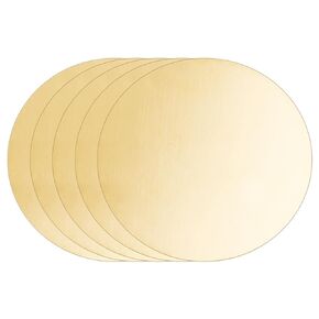 OLYCRAFT 5 Pcs Brass Sheet 2.4 Inch Round Brass Sheet 0.8mm Thick Brass Round Plate Gold Brass Disc Blank Round Metal Sheet for Metal Stamping Models Repairs DIY Crafts