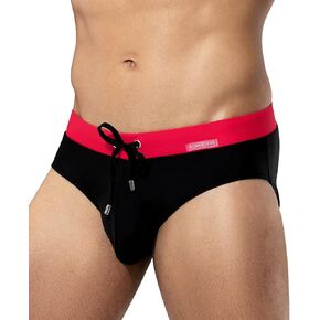 Arjen Kroos Men's Swim Briefs Sexy Bikini Solid Swimwear Men Swimsuit Low Waist Swimming Briefs with Drawstring