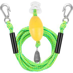 Heavy Duty Boat Tow Harness for Tubing, Water Sports Tow Rope for Boat Towables & Tubes, Self Centering Tow Harness Line with Clip Quick Connector & Stainless Steel Hooks