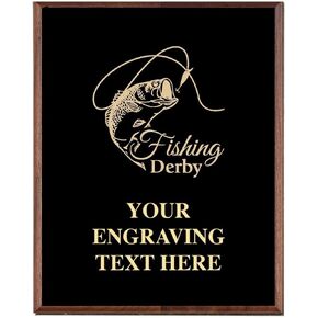Crown Awards Fishing Derby Plaques, Custom Engraved Fishing Derby Trophy Plaque Award, Great Customizable Fishing Derby Gift Prime